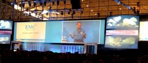 Pat Gelsinger introducting VPLEXes on stage at EMCWorld